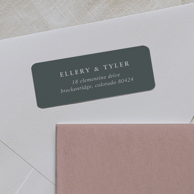 Solid Stormy Green Gray and White Return Address (Von Creator hochgeladen)