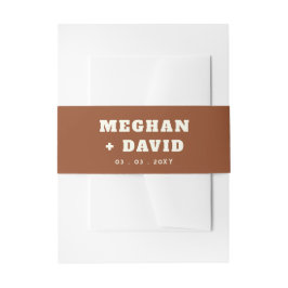 Solid Terracotta Wedding Einladungsbanderole