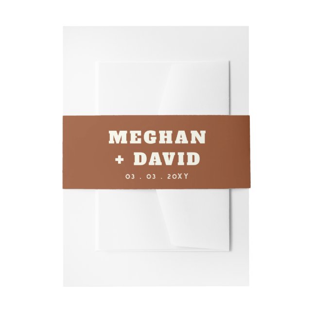 Solid Terracotta Wedding Einladungsbanderole (Vorderseite Beispiel)