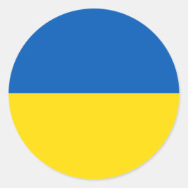 Solid Ukraine Flag Farben Runder Aufkleber