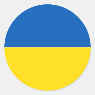Solid Ukraine Flag Farben Runder Aufkleber