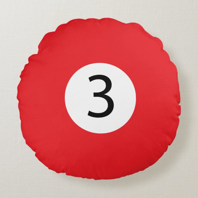 Solid und Stripe Billiard Balls #3 sammeln alle 15 Rundes Kissen (Vorderseite)