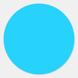 Solid Vivid Sky Blue Minimalistisch Schlicht Runder Aufkleber