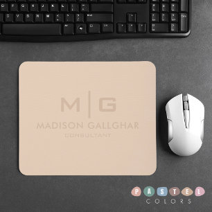 Solid weich hellpastellfarbene Creme Beige Gelbe F Mousepad