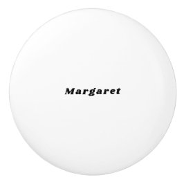 Solid White Ceramic Knob with Your Name in Style Keramikknauf