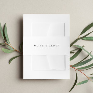 Solid White + Classic Black Lettering Wedding Einladungsbanderole