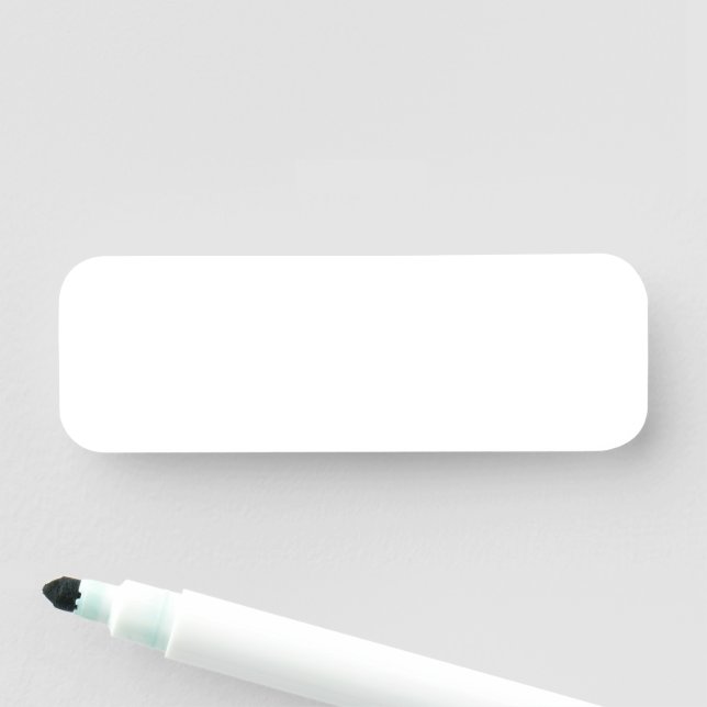 Solid white plain simple elegant blank dry erase namensschild (Beispiel)