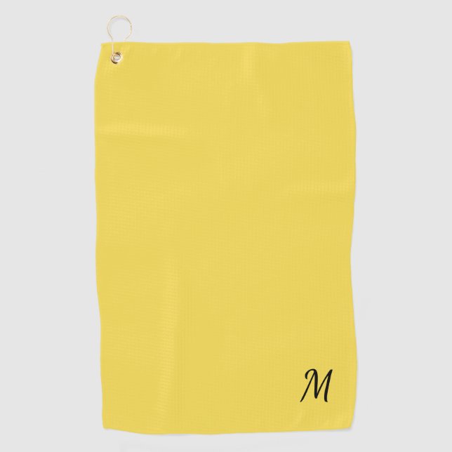 Solid-Yellow-Monogramm Golfhandtuch (Vorderseite)
