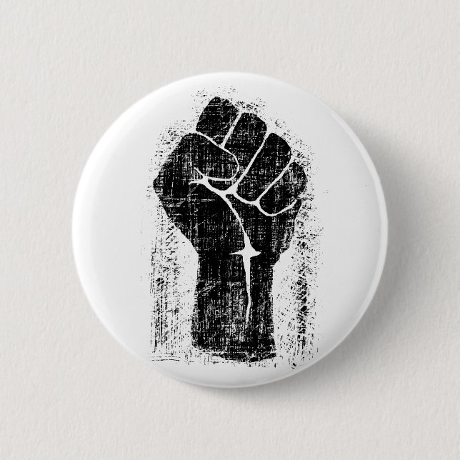 Solidaritäts-Faust-Schmutz beunruhigte Art Button (Vorderseite)