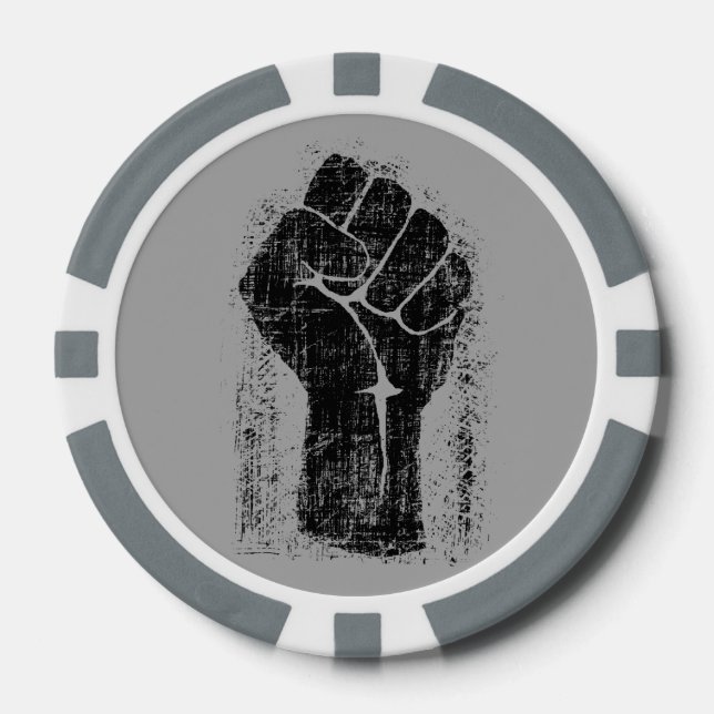 Solidaritätsfaust beängstigender Stil Pokerchips (Vorderseite)