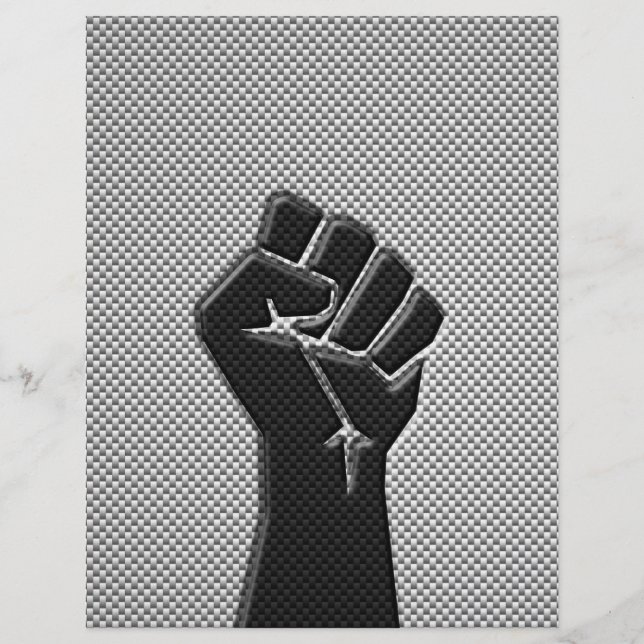Solidaritätsfaust im Carbon Fibre Style (Vorderseite)