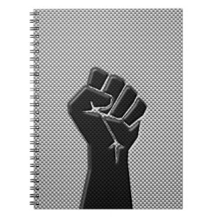 Solidaritätsfaust im Carbon Fibre Style Notizblock