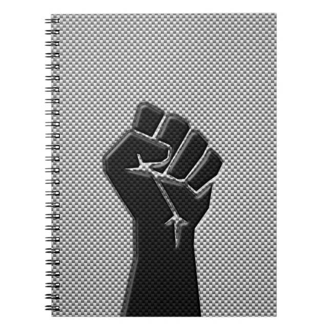 Solidaritätsfaust in Carbon Fibre Print Style Notizblock (Vorderseite)