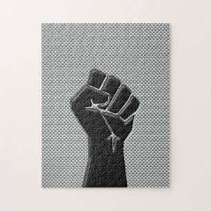 Solidaritätsfaust in Carbon Fibre Print Style Puzzle