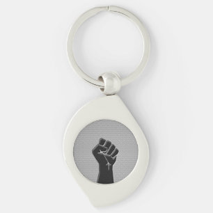 Solidarity Fist Carbon Fibre Dekorstil Schlüsselanhänger