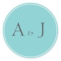 Solide aquamarine Rundkleber