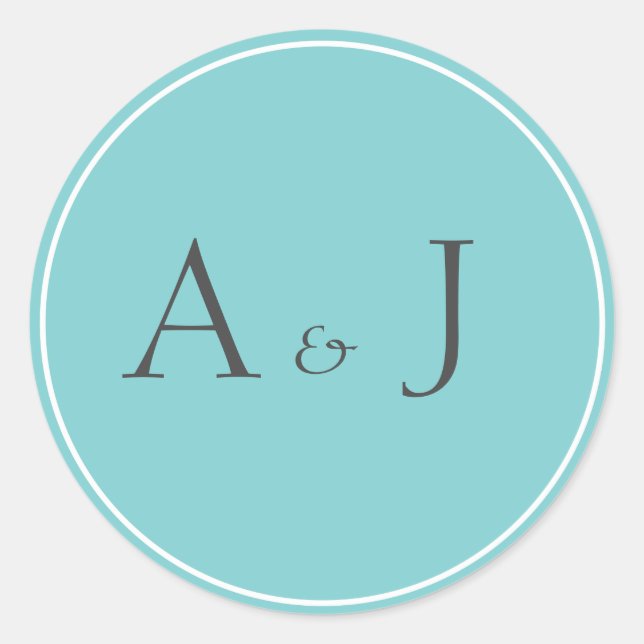 Solide aquamarine Rundkleber Runder Aufkleber (Vorderseite)