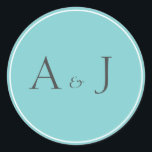 Solide aquamarine Rundkleber Runder Aufkleber<br><div class="desc">Solid aquamariner Aufkleber für die Hochzeitskollektion Geo Diamond Muster. Erhältlich in 2 Größen: - Groß: 3" x 3", 6 Aufkleber pro Blatt - Klein: 1, 5" x 1, 5", 20 Aufkleber pro Blatt Für passende rsvp Karten, Einladungen, Einfügeoperationen, Porto und andere passende Artikel klicken Sie auf den Link unten, um...</div>