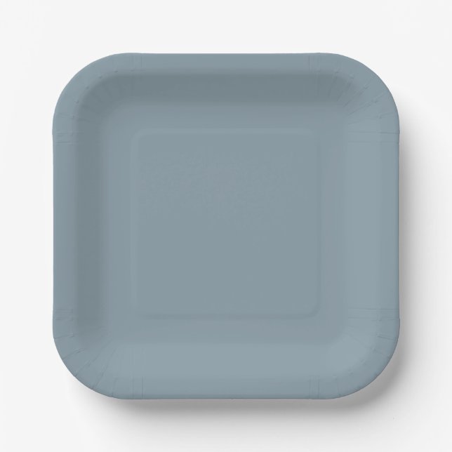 Solide Dusty Blue Papierplatte Pappteller (Vorderseite)