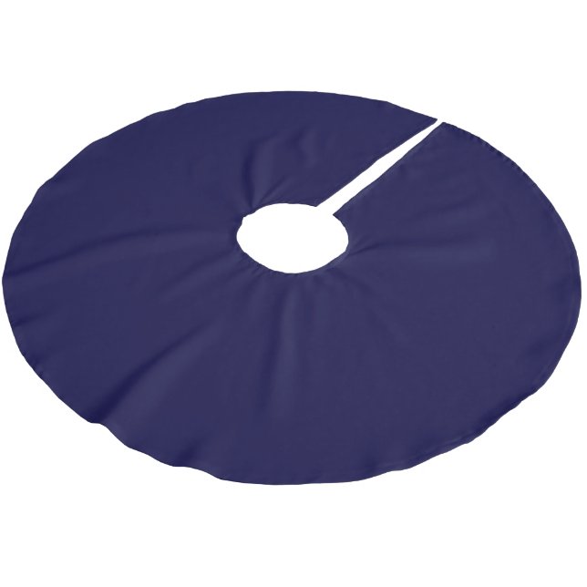 Solide Farbe: Navy Blue Polyester Weihnachtsbaumdecke (Schrägansicht)