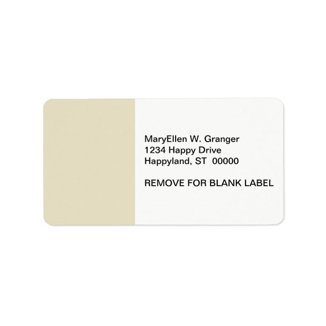 Solide Farbe: Sand Beige Adressaufkleber (Vorne)