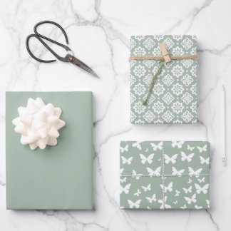 Solide Farbskala Dunkelgrün Geschenkpapier Set