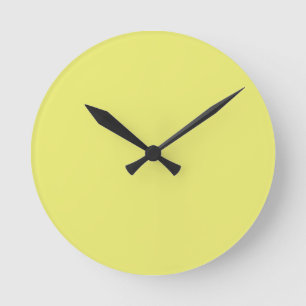 Solide helle zitronengelbe Wanduhr