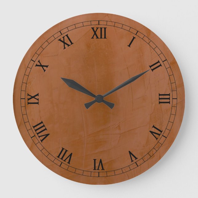 Solide Mandarine Große Wanduhr (Vorderseite)