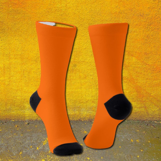 Solide Neonorange Socken – Anpassbar  (Von Creator hochgeladen)