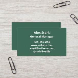 Solide Pine Green Business Cards Visitenkarte