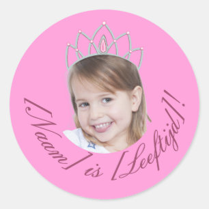 Solide Rosa Prinzessinnen Foto Sticker