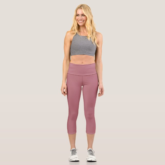 Solide Rose Gold Color Capri Leggings (Vorderseite)