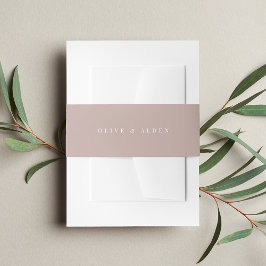 Solide Rose Taupe + Klassische Hochzeit Einladungsbanderole