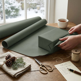 Solide Salbeigrüne Weihnachtsgeschenkverpackung Geschenkpapier