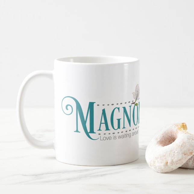Solide Tasse der Magnolie (neues Logo) (Mit Donut)