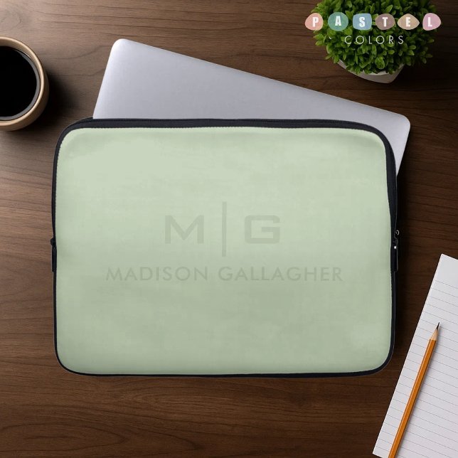 Solide weiche Licht Pastell-Sage-Moos-Grün-Farbe Laptopschutzhülle (Solid Soft Light Pastel Sage Moss Green Color Laptop Sleeve
)