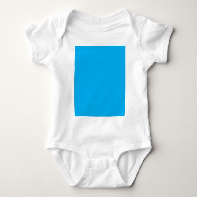 Solider Cyan-Blauer Hintergrund | Minimalistischer Baby Strampler (Vorderseite)