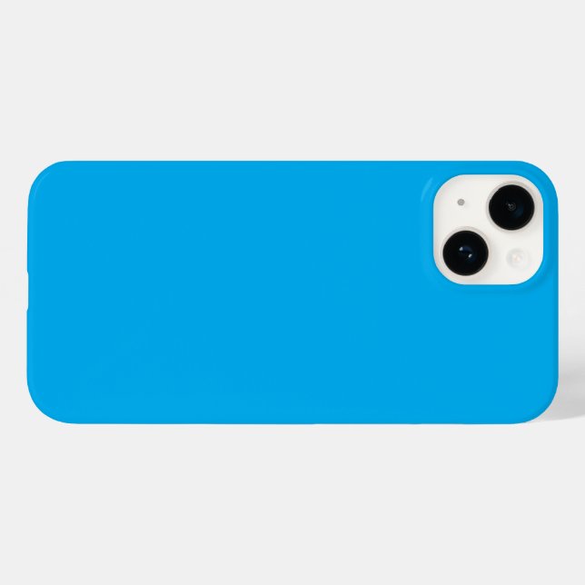 Solider Cyan-Blauer Hintergrund | Minimalistischer Case-Mate iPhone Hülle (Rückseite (Horizontal))