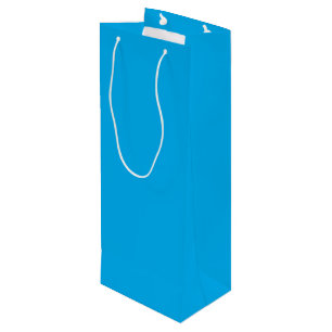 Solider Cyan-Blauer Hintergrund Minimalistischer Geschenktüte Für Weinflaschen