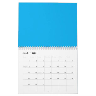 Solider Cyan-Blauer Hintergrund Minimalistischer Kalender