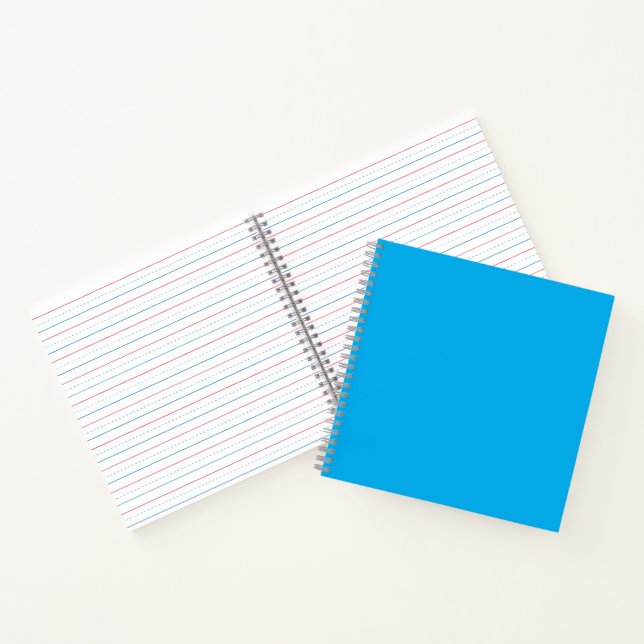 Solider Cyan-Blauer Hintergrund | Minimalistischer Notizbuch (Innenseite)