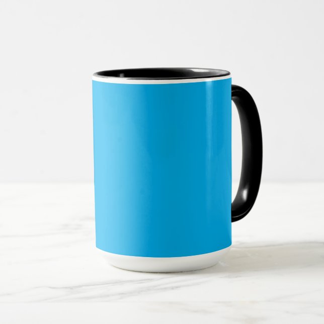 Solider Cyan-Blauer Hintergrund | Minimalistischer Tasse (VorderseiteRechts)