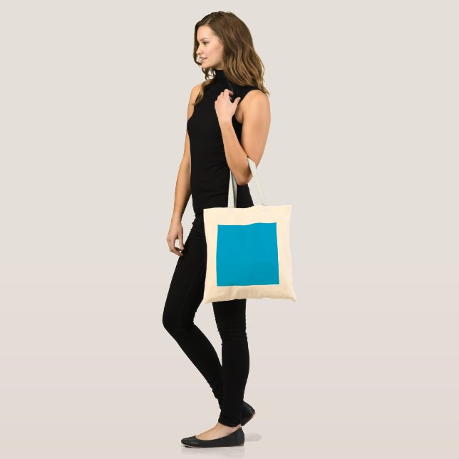 Solider Cyan-Blauer Hintergrund | Minimalistischer Tragetasche (Vorderseite (Model))