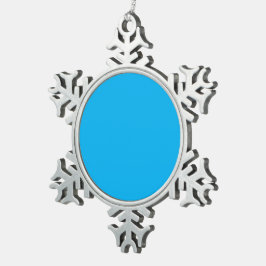 Solider leuchtend blauer Hintergrund Schneeflocken Zinn-Ornament