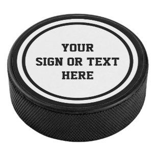 Solider Ring & Dot weiß + Farbe, Zeichen oder Text Eishockey Puck