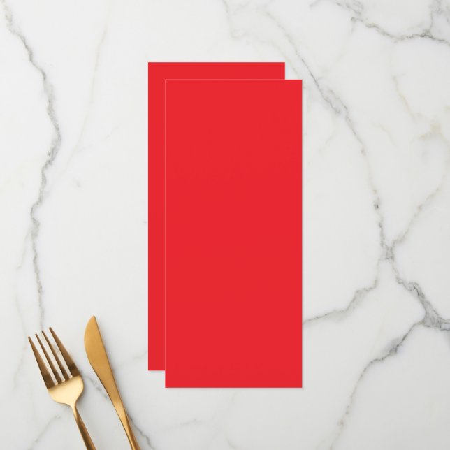 Solider roter Hintergrund  Menükarte (Vorderseite/Rückseite Beispiel)