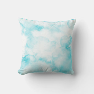 Solides aquamarines blaues Kissen