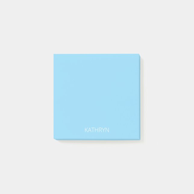 solides babyblau personalisiert post-it klebezettel (Vorderseite)