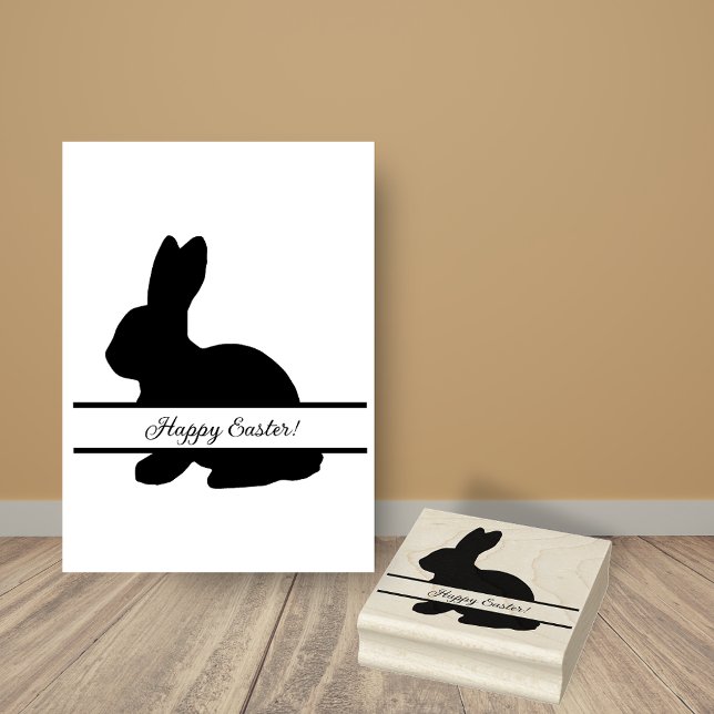 Solides Bunny-Monogramm-Rücksendeadresse Gummistempel (Von Creator hochgeladen)