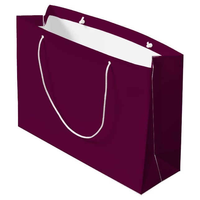 Solides Dunkles Magenta Große Geschenktüte (Rückseite Schrägansicht)